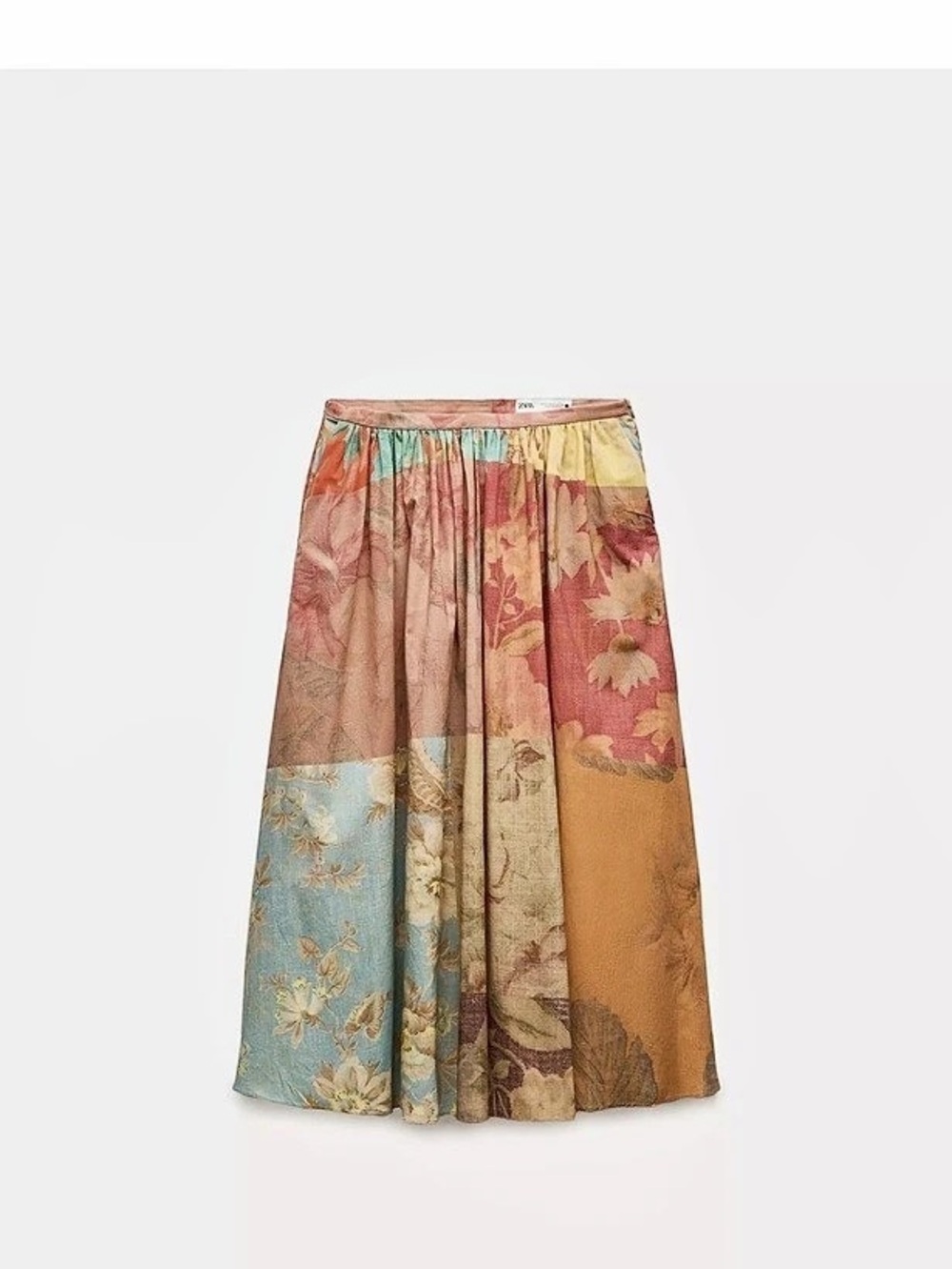 Zara Printed Midi Skirt ZW Collection Floral Midi Skirt